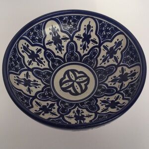 Hand Painted Blue & White Moroccan Bowl ACH FES